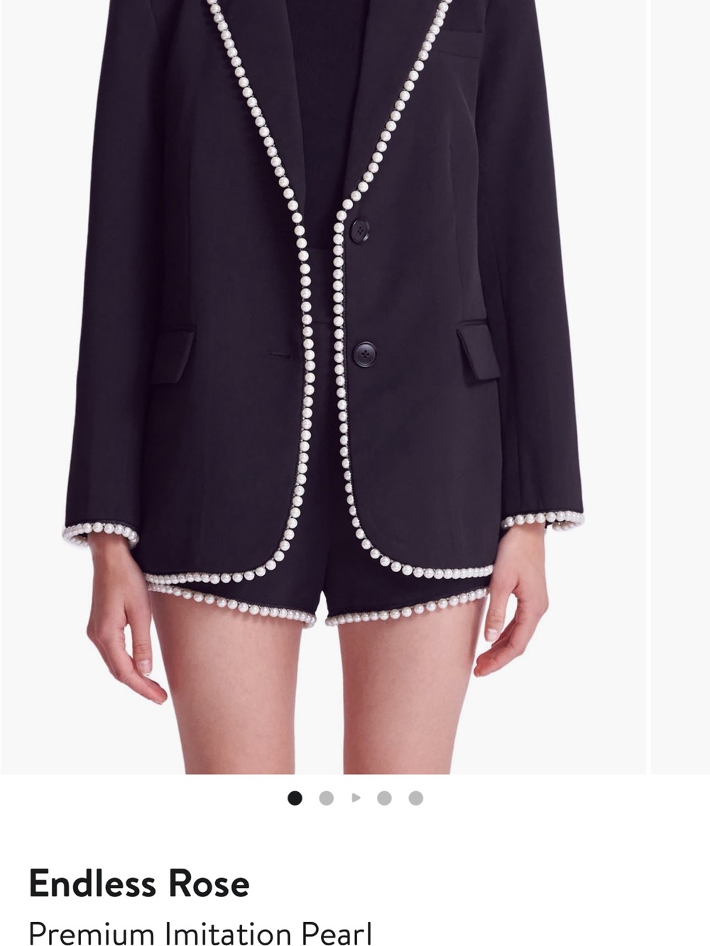 Endless Rose Black Pearl-Trim Blazer